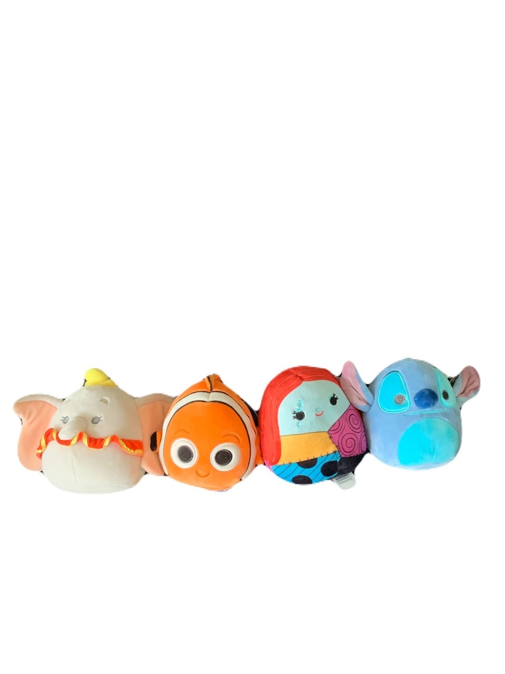 Lot of 4 Small Squishmallows Approx 5” Stitch, Nemo, Sally and Dumbo Collectible